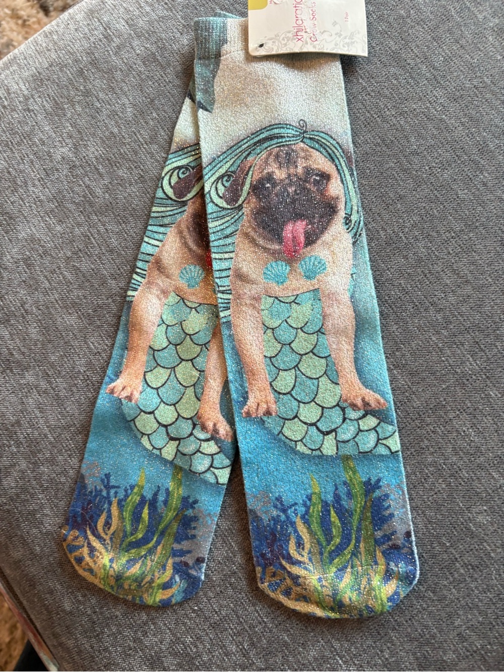 Xhilaration Sparkly Mermaid Dog Crew Socks – Women’s 4–10 – NWT